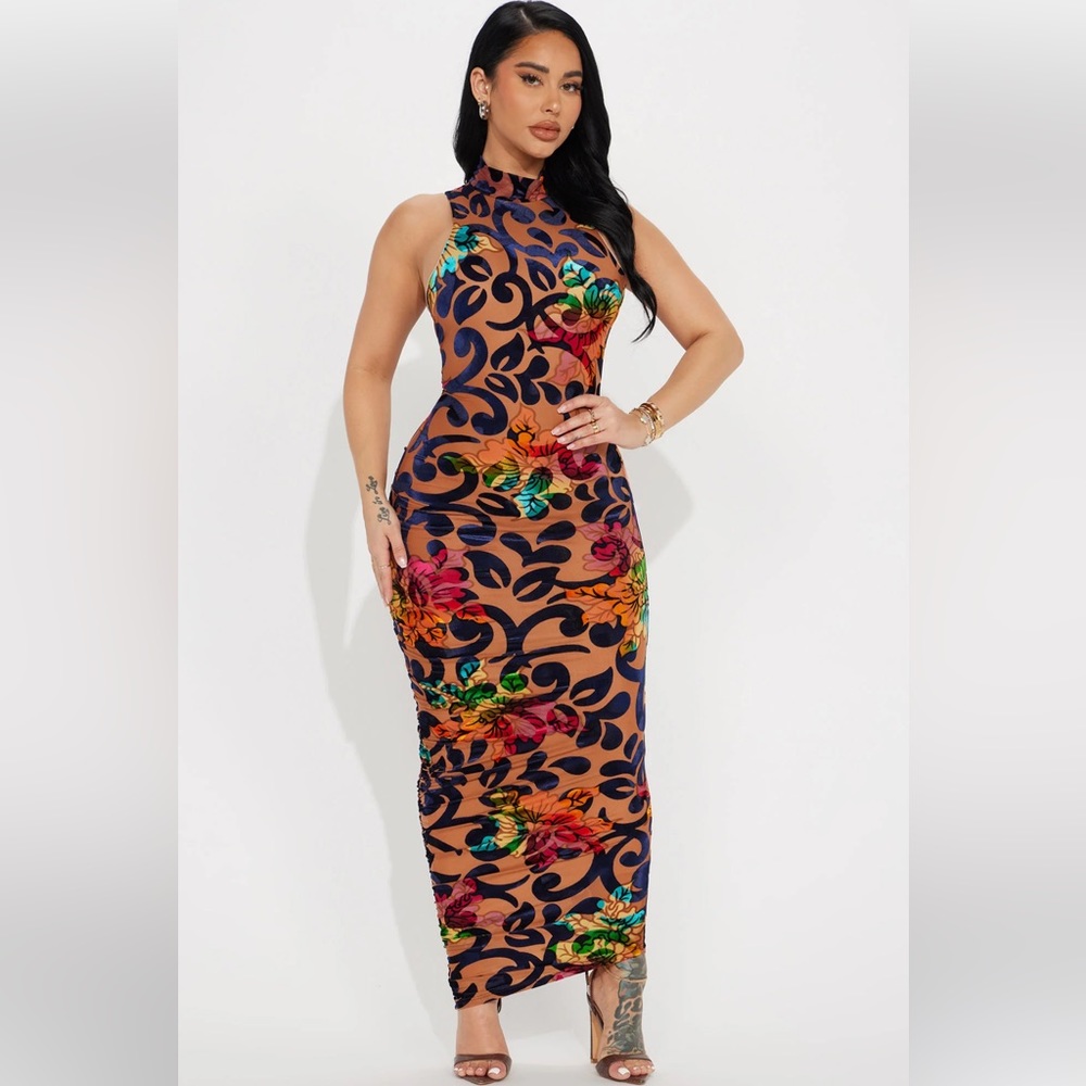 Foiled floral dress